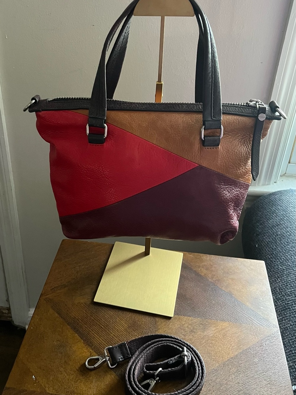 Fossil Dawson patchwork leather satchel - Picture 2 of 9